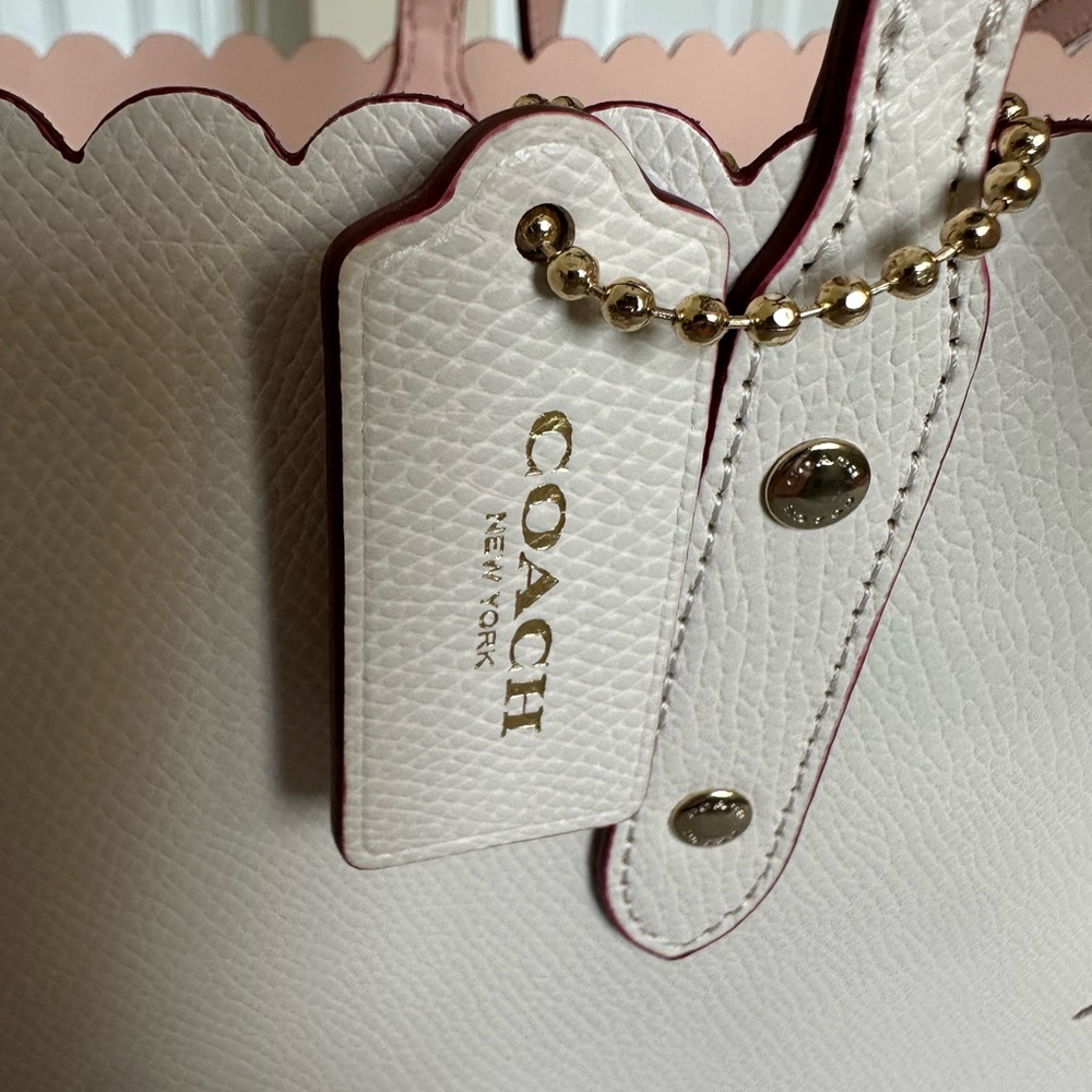 Coach Cream Floral Cutout Tote - Picture 5 of 13